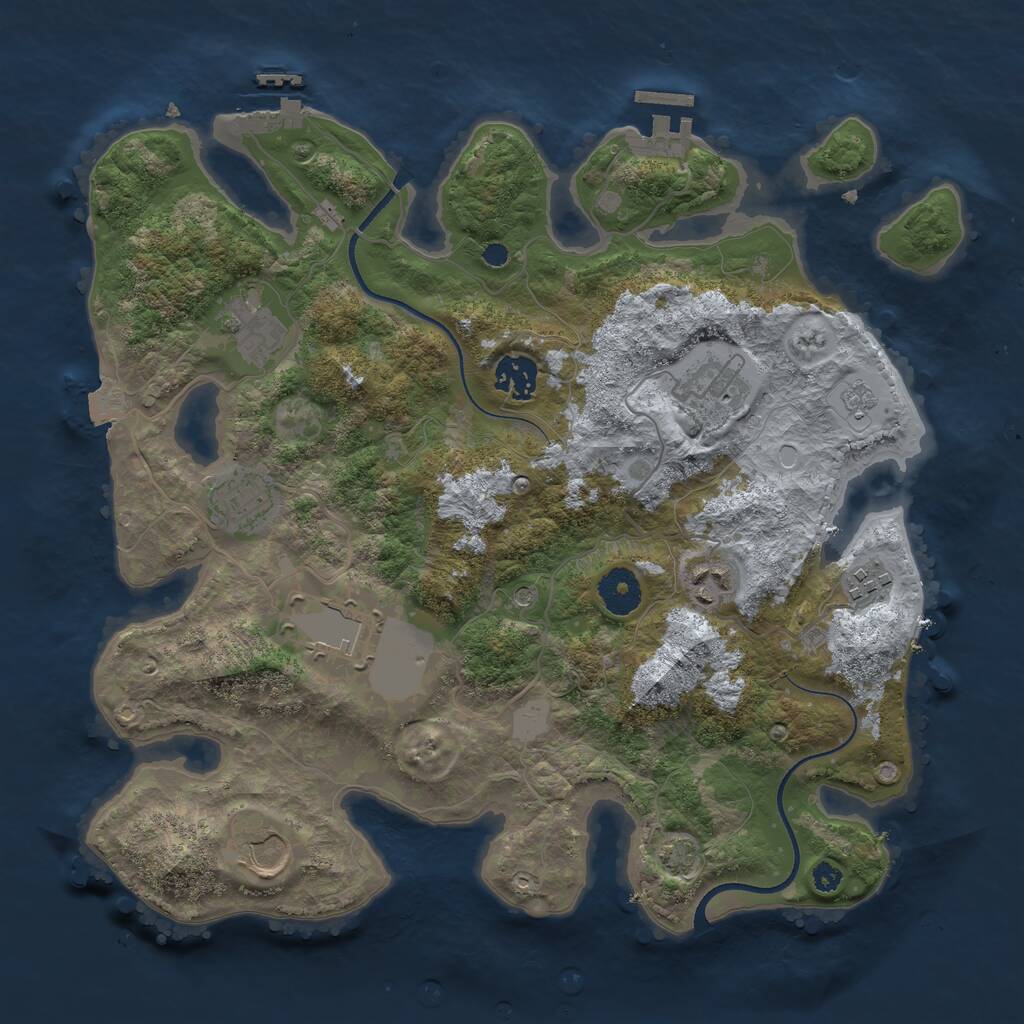 Rust Map: Procedural Map, Size: 3500, Seed: 998104, 14 Monuments