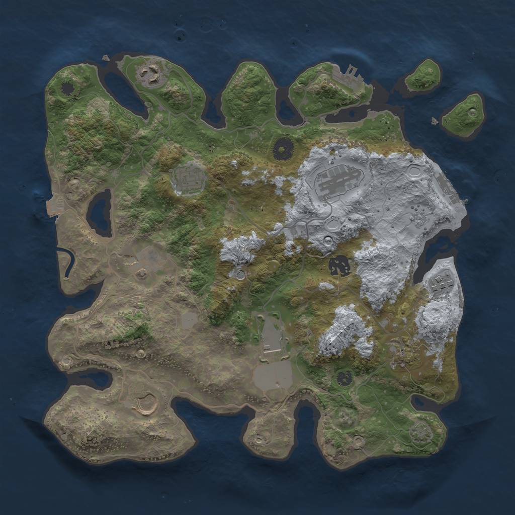 Rust Map: Procedural Map, Size: 3500, Seed: 998104, 17 Monuments