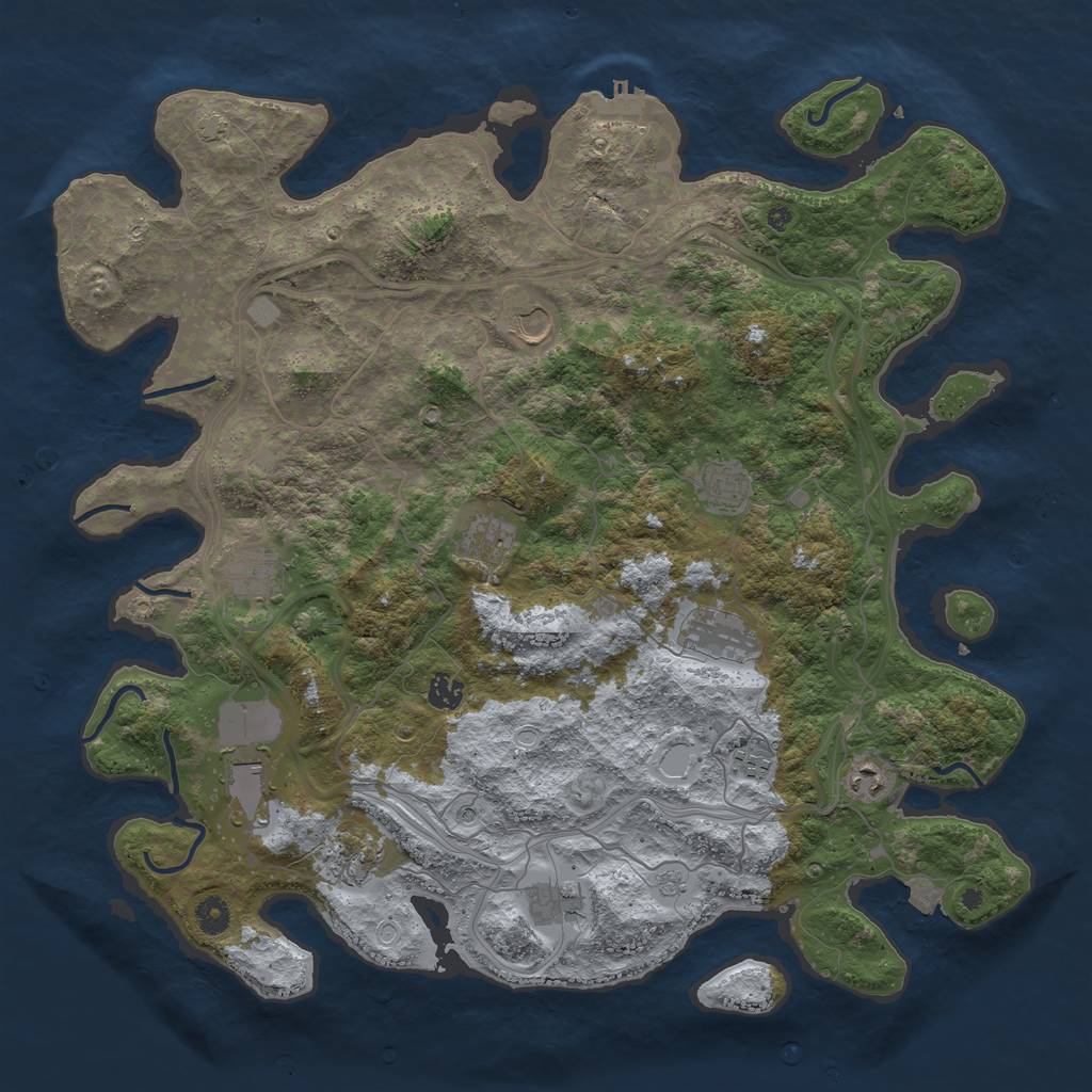 Rust Map: Procedural Map, Size: 4500, Seed: 1484544920, 18 Monuments