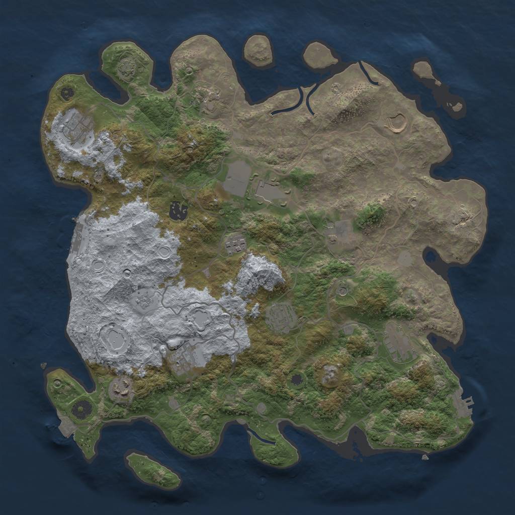 Rust Map: Procedural Map, Size: 4000, Seed: 2278, 19 Monuments
