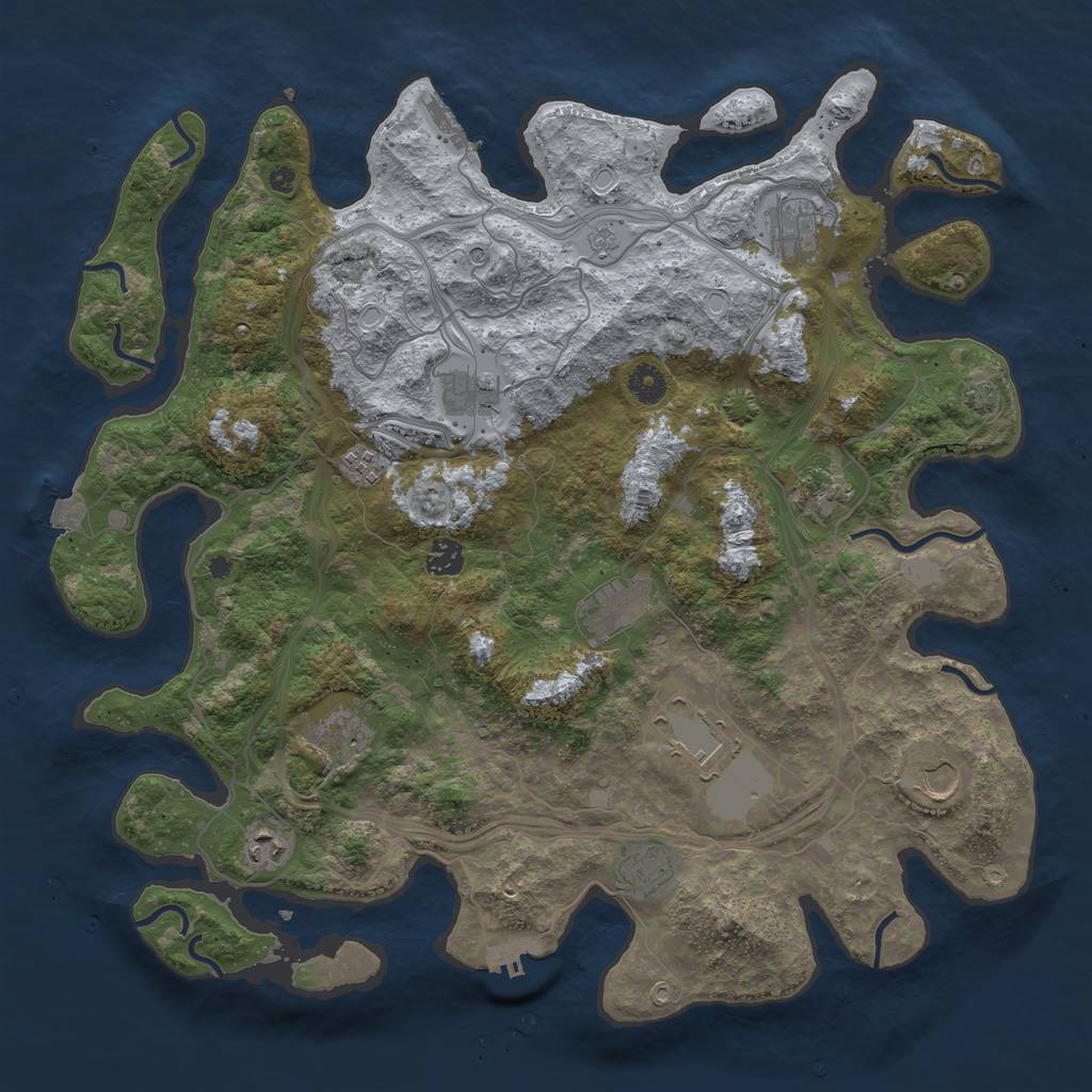 Rust Map: Procedural Map, Size: 4250, Seed: 399183564, 19 Monuments