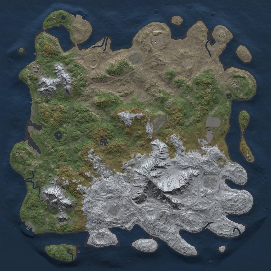 Rust Map: Procedural Map, Size: 5000, Seed: 1936530409, 19 Monuments