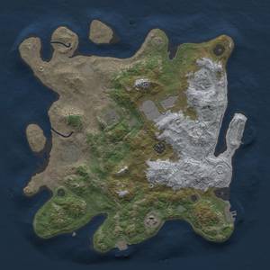 Thumbnail Rust Map: Procedural Map, Size: 3500, Seed: 2064922690, 15 Monuments