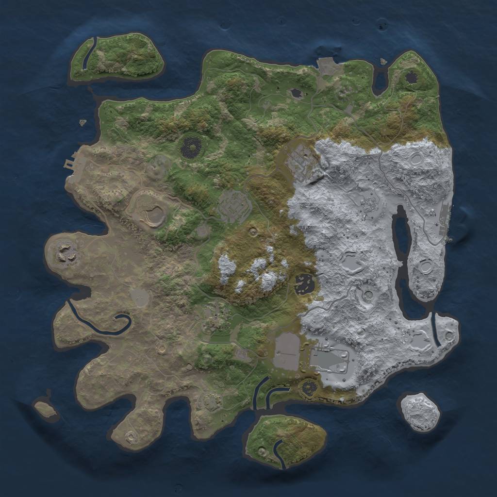 Rust Map: Procedural Map, Size: 3500, Seed: 188536823, 15 Monuments