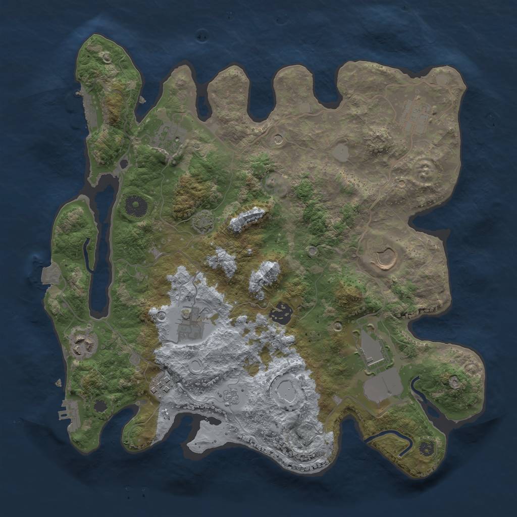 Rust Map: Procedural Map, Size: 3500, Seed: 1418317374, 16 Monuments