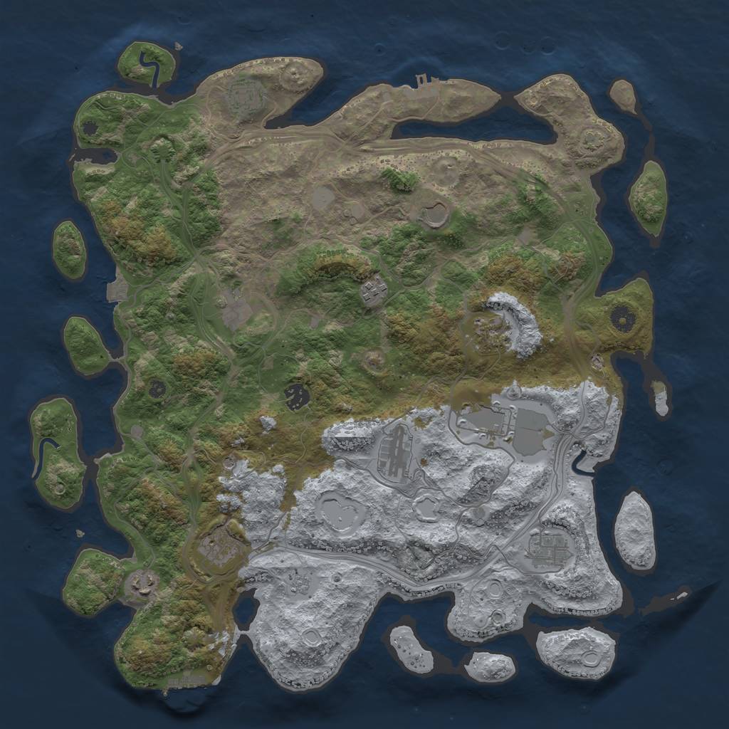 Rust Map: Procedural Map, Size: 4300, Seed: 200524, 19 Monuments