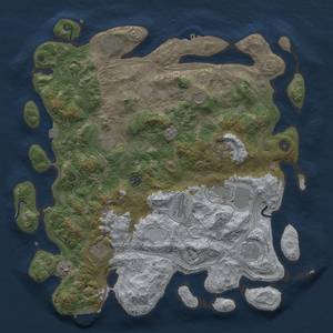 Thumbnail Rust Map: Procedural Map, Size: 4300, Seed: 200524, 19 Monuments