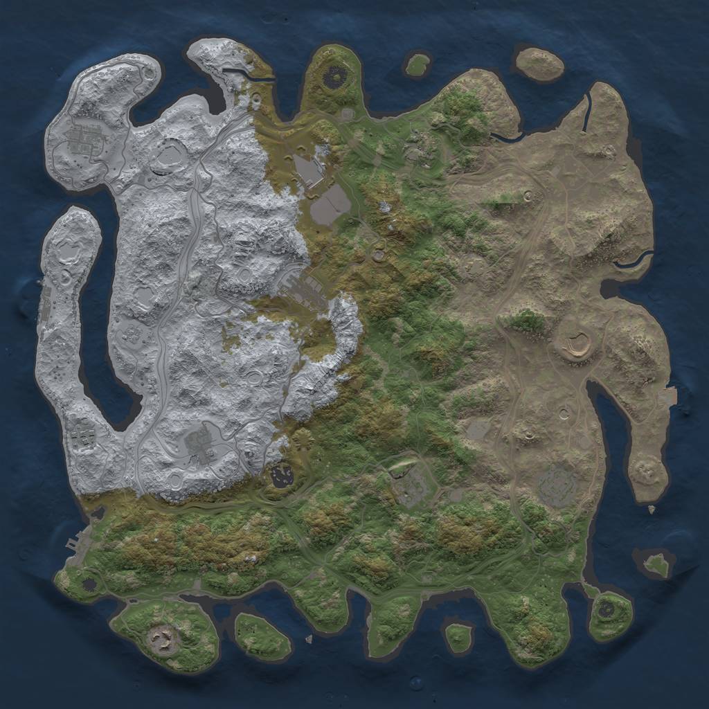 Rust Map: Procedural Map, Size: 4500, Seed: 185049573, 19 Monuments