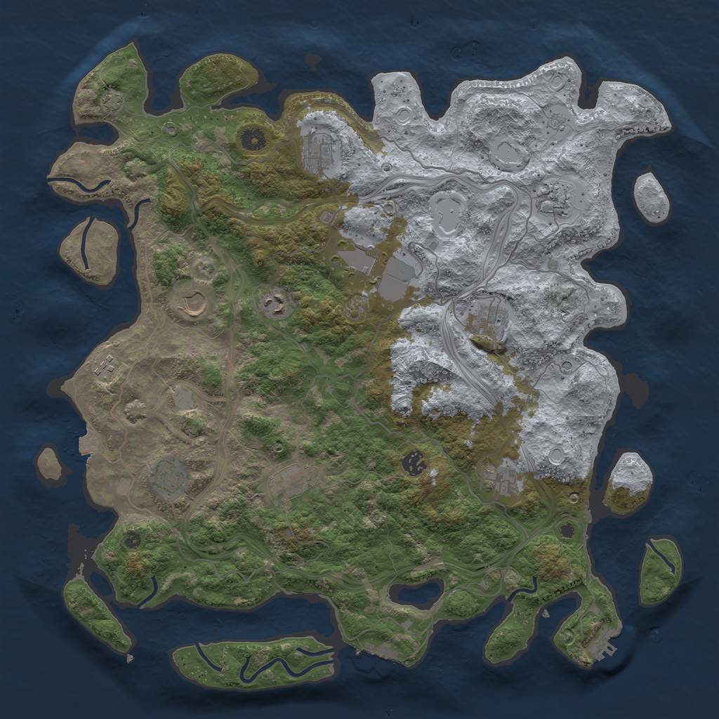 Rust Map: Procedural Map, Size: 4500, Seed: 18487, 19 Monuments