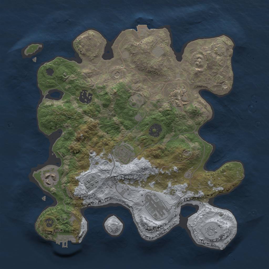 Rust Map: Procedural Map, Size: 3000, Seed: 367286516, 13 Monuments