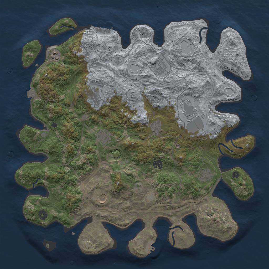 Rust Map: Procedural Map, Size: 4250, Seed: 27173749, 18 Monuments