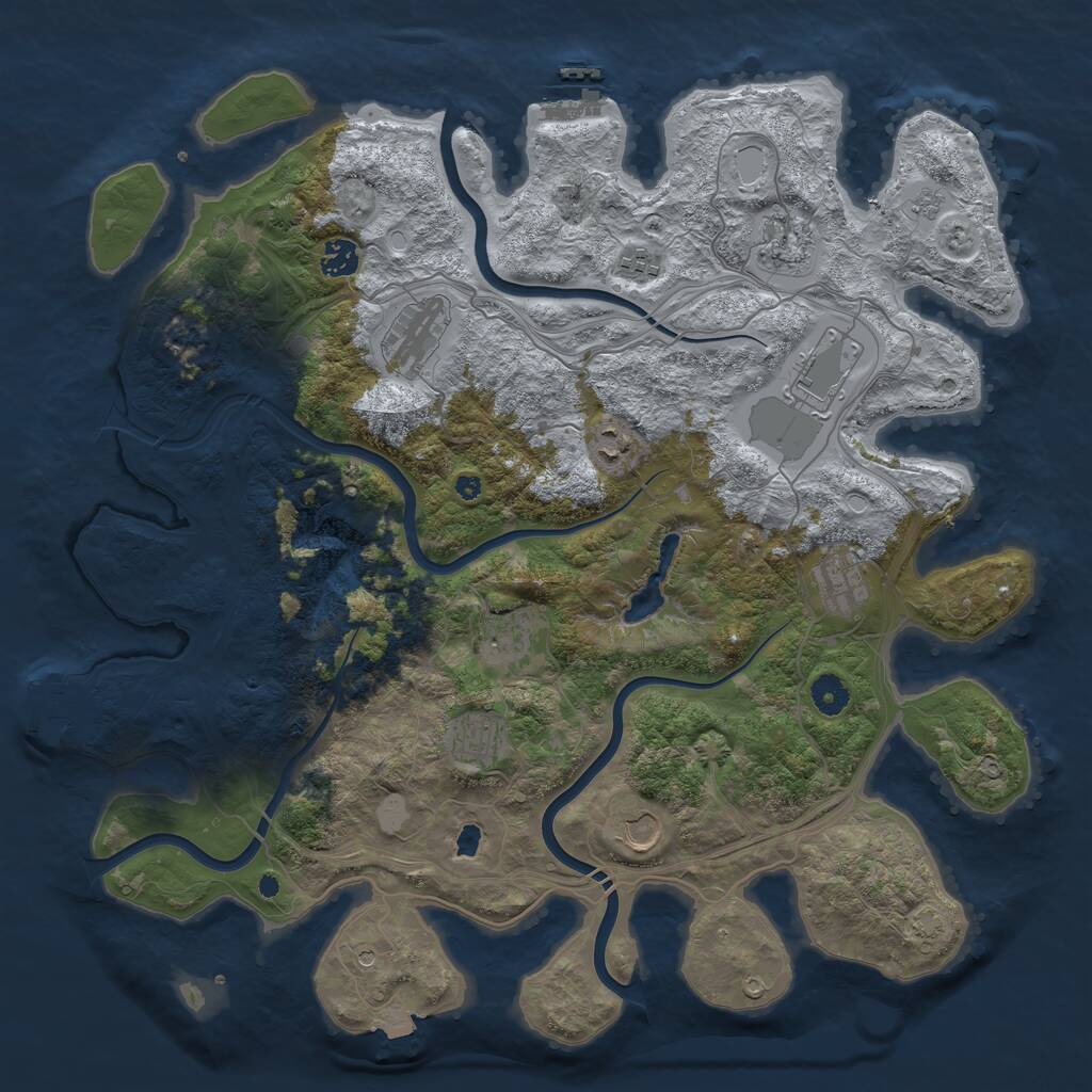 Rust Map: Procedural Map, Size: 4250, Seed: 27173749, 16 Monuments