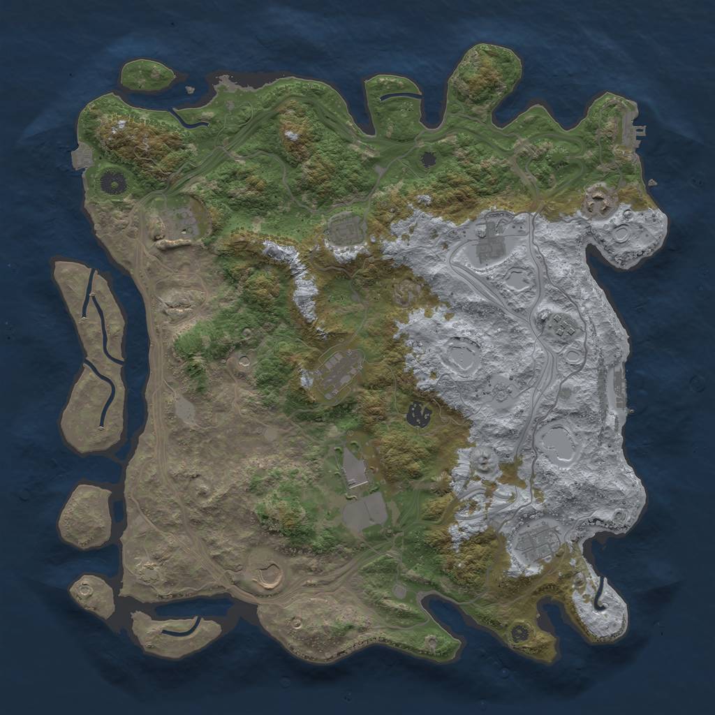 Rust Map: Procedural Map, Size: 4250, Seed: 406132160, 18 Monuments
