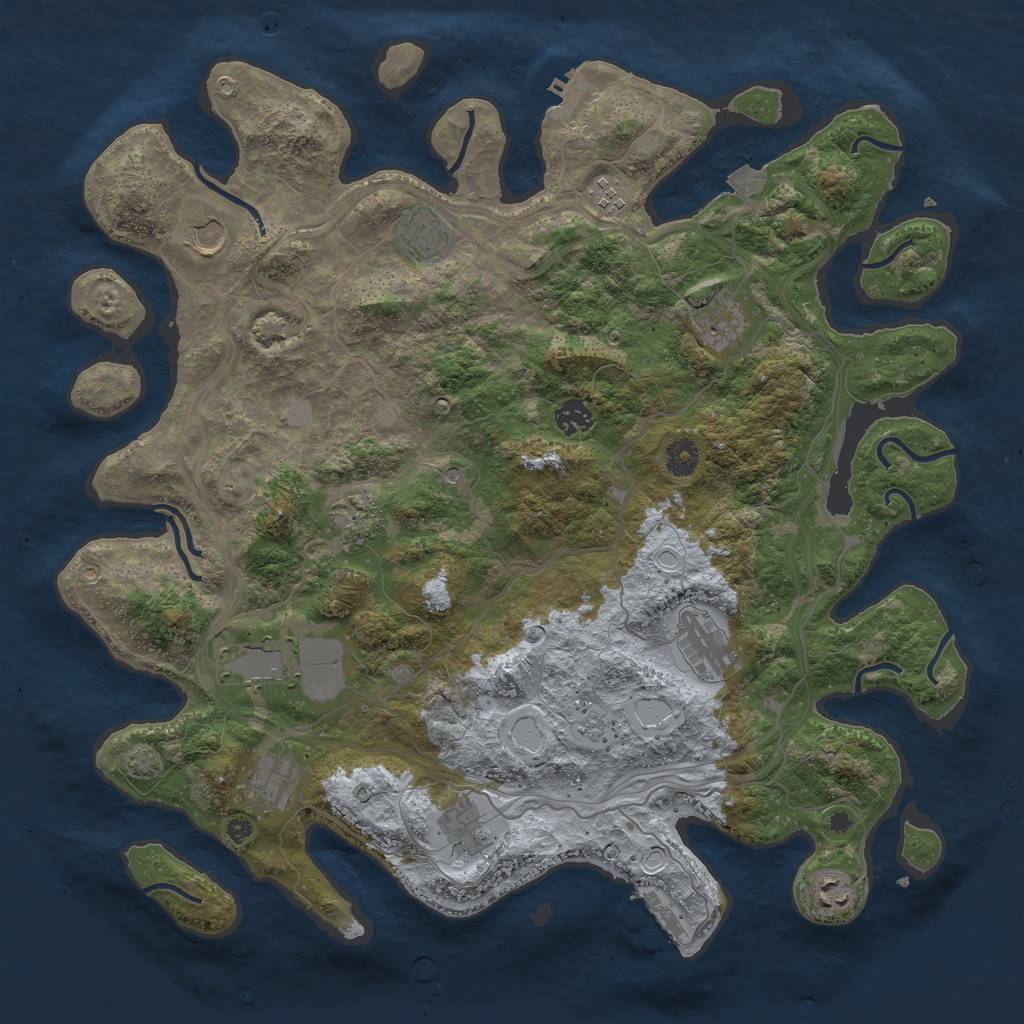 Rust Map: Procedural Map, Size: 4250, Seed: 1700835587, 19 Monuments