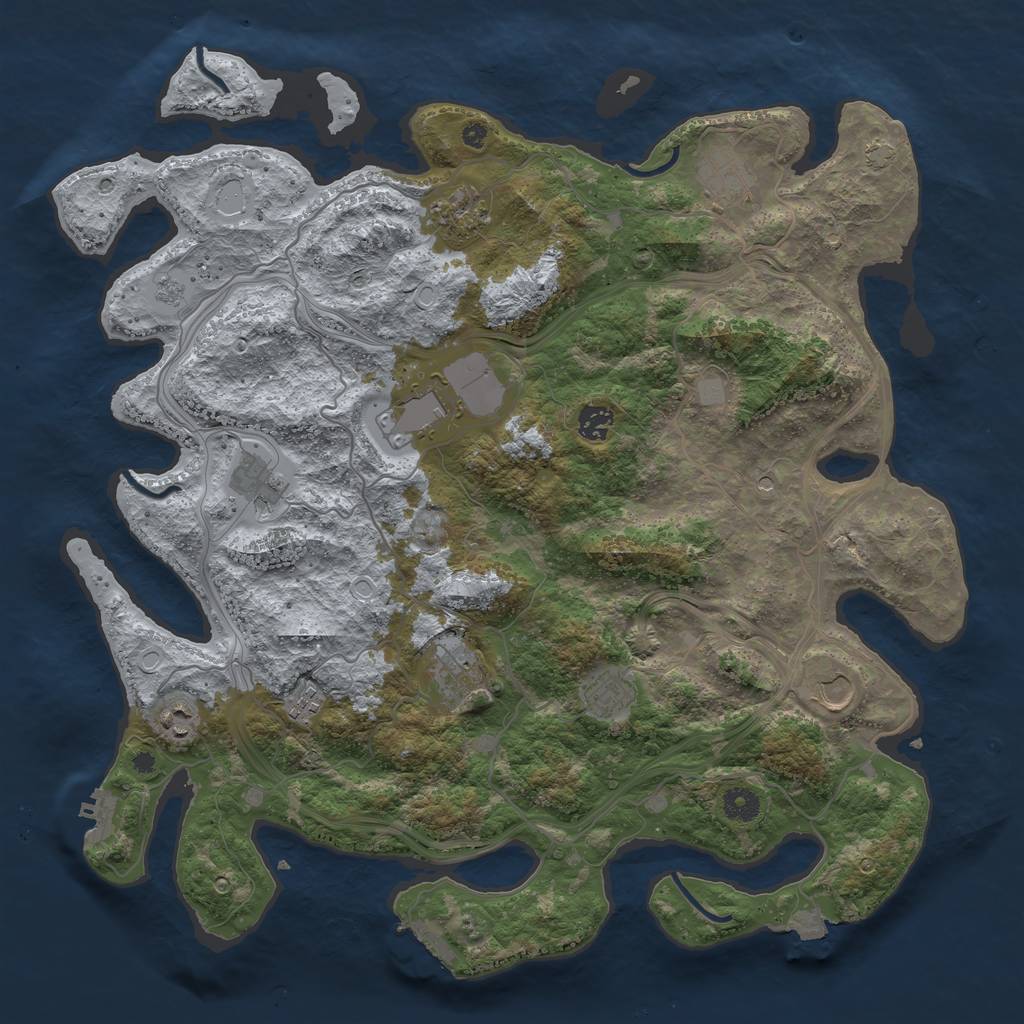 Rust Map: Procedural Map, Size: 4250, Seed: 1214335040, 18 Monuments