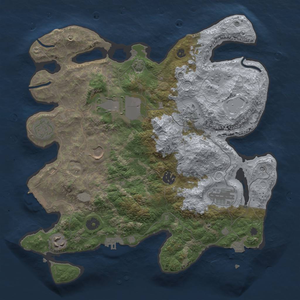 Rust Map: Procedural Map, Size: 3500, Seed: 985491709, 15 Monuments