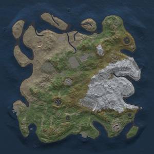 Thumbnail Rust Map: Procedural Map, Size: 3500, Seed: 542216255, 16 Monuments