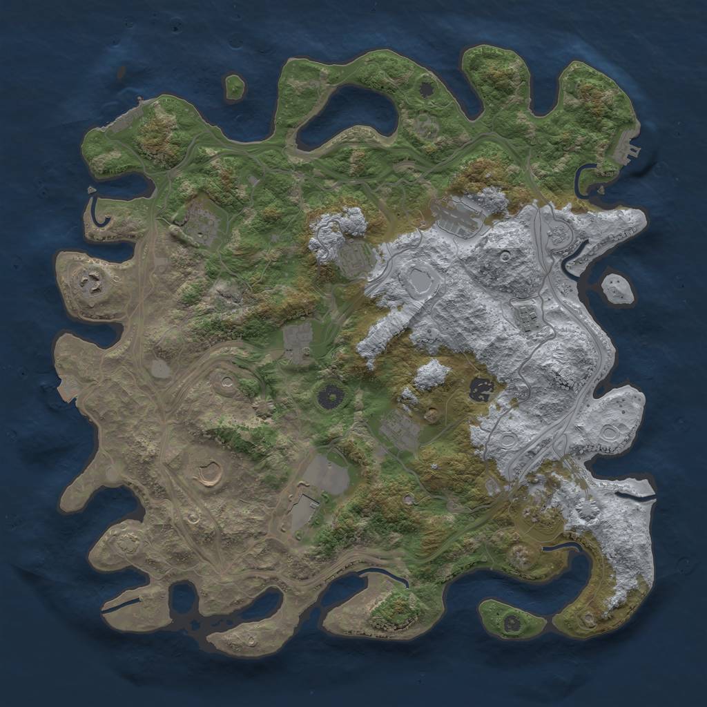 Rust Map: Procedural Map, Size: 4250, Seed: 1137404585, 19 Monuments