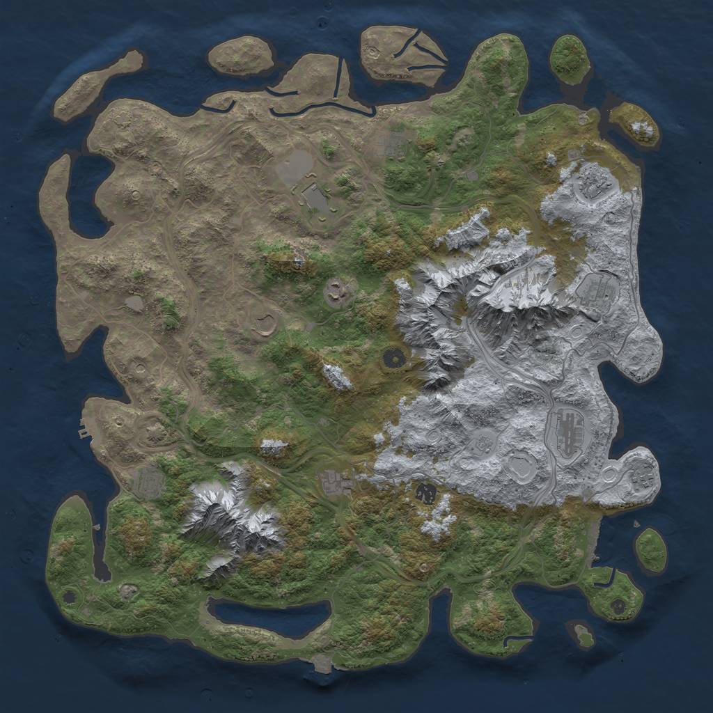 Rust Map: Procedural Map, Size: 5000, Seed: 266159195, 19 Monuments