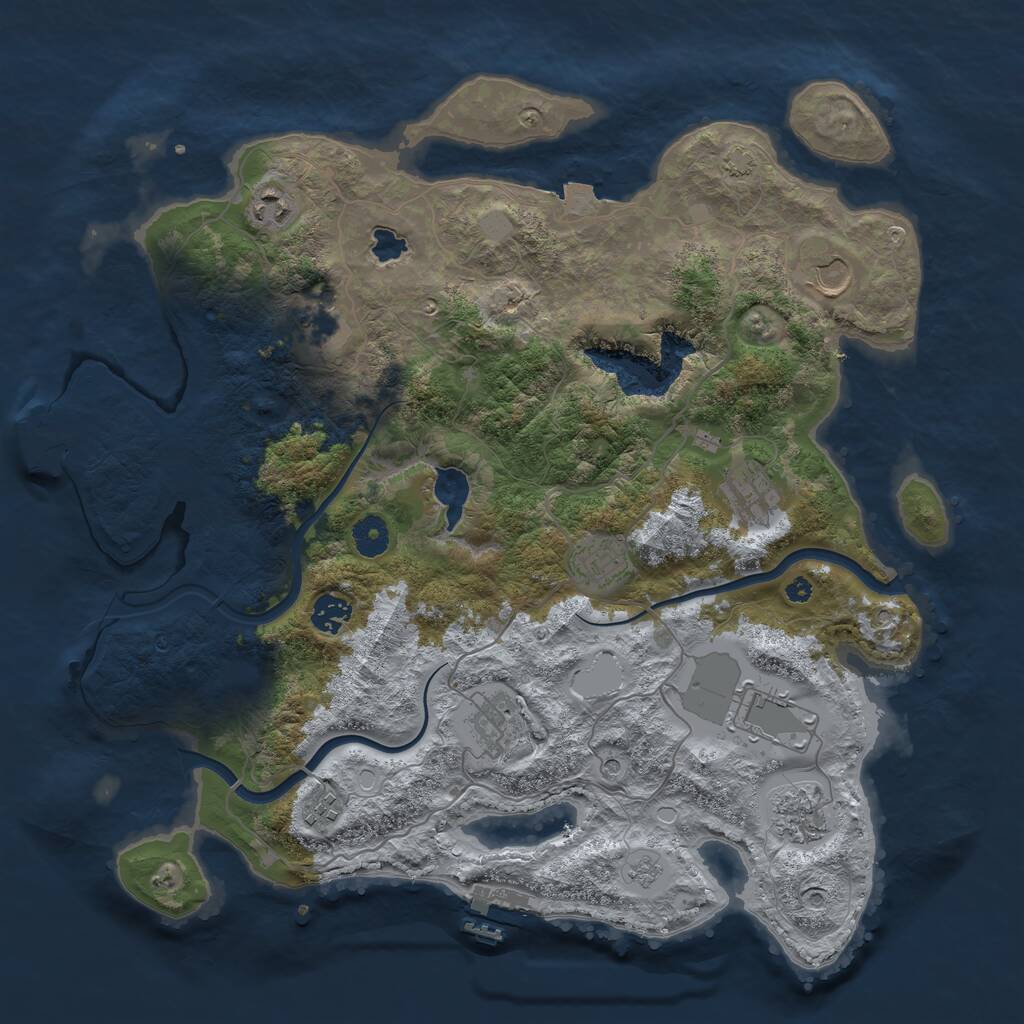 Rust Map: Procedural Map, Size: 4000, Seed: 787358542, 16 Monuments