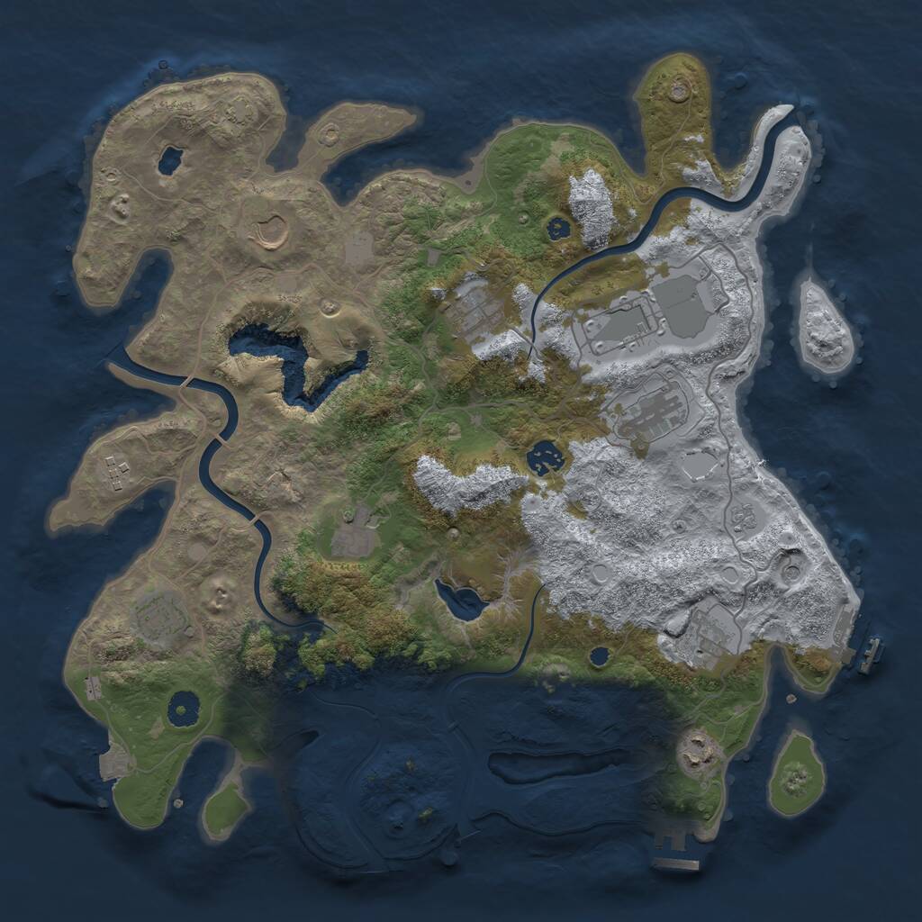 Rust Map: Procedural Map, Size: 4000, Seed: 1926248106, 16 Monuments
