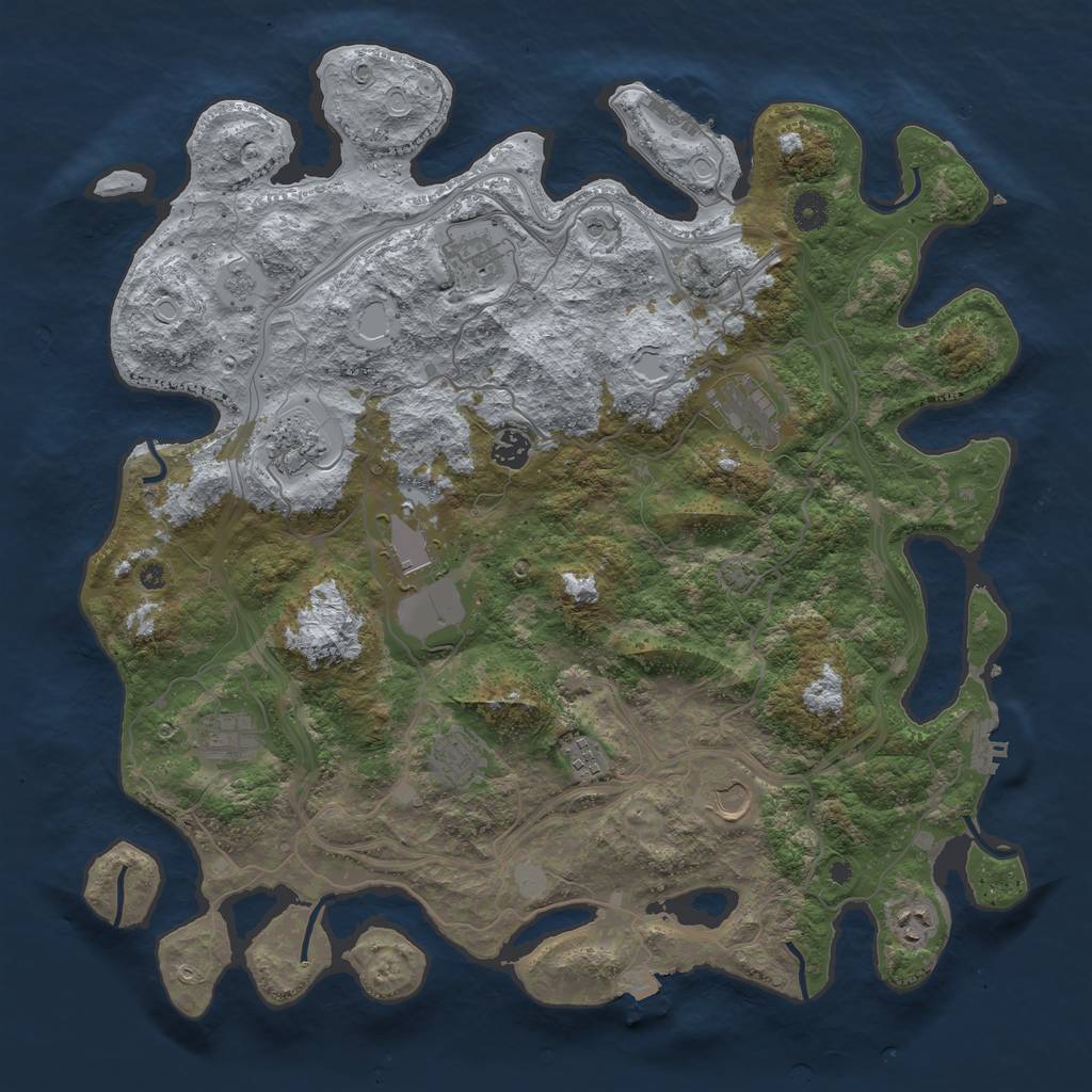 Rust Map: Procedural Map, Size: 4300, Seed: 13733, 18 Monuments