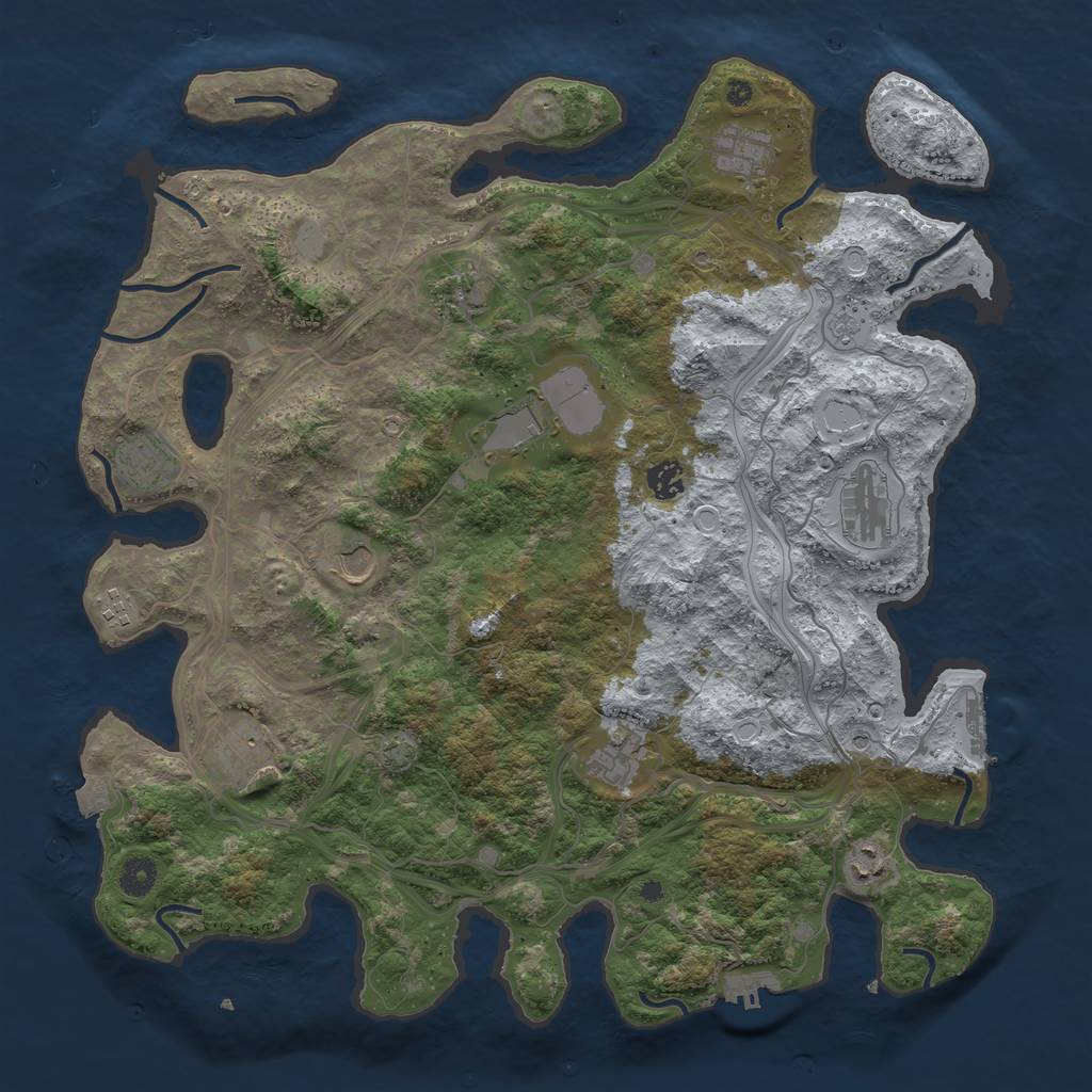 Rust Map: Procedural Map, Size: 4250, Seed: 88504176, 19 Monuments