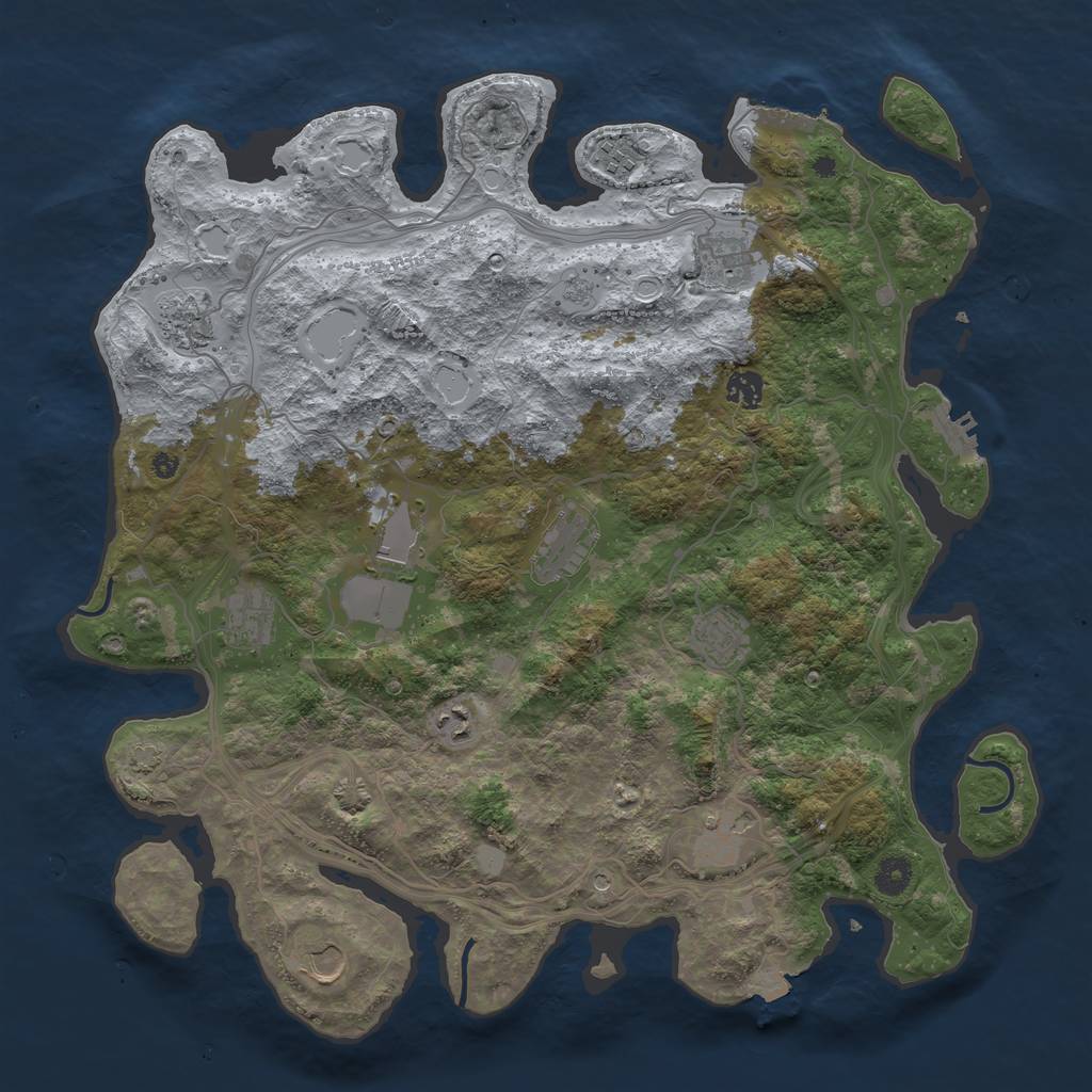 Rust Map: Procedural Map, Size: 4250, Seed: 411190261, 19 Monuments