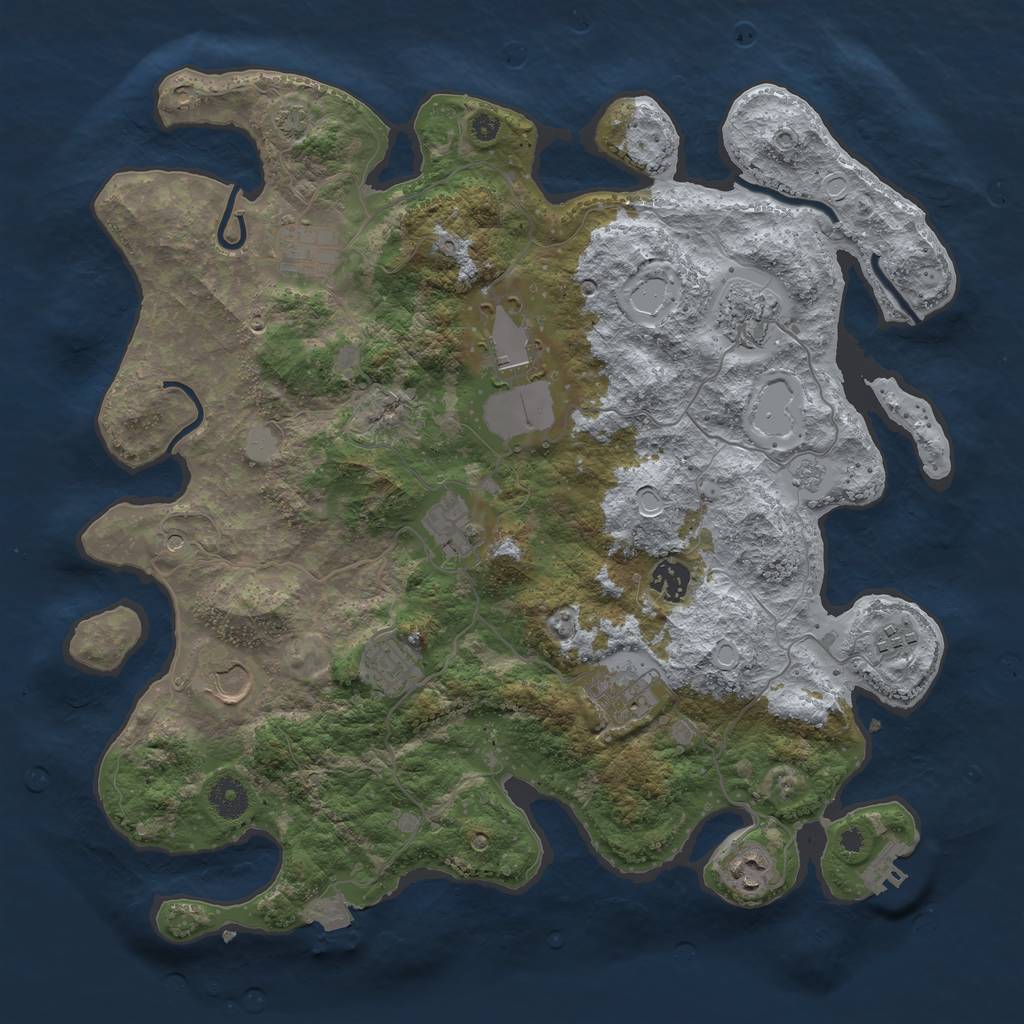 Rust Map: Procedural Map, Size: 3850, Seed: 3524, 17 Monuments