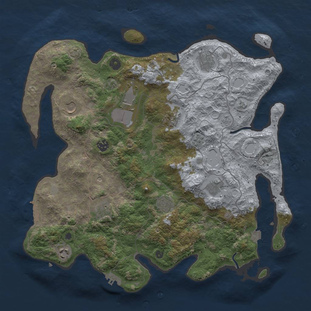 Rust Map: Procedural Map, Size: 4000, Seed: 1987229306, 18 Monuments