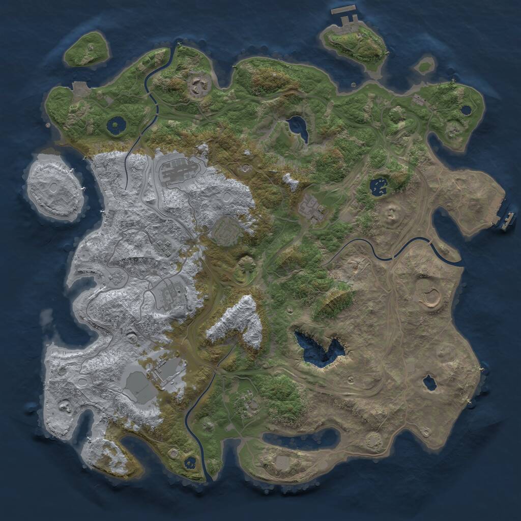 Rust Map: Procedural Map, Size: 4250, Seed: 137069413, 16 Monuments