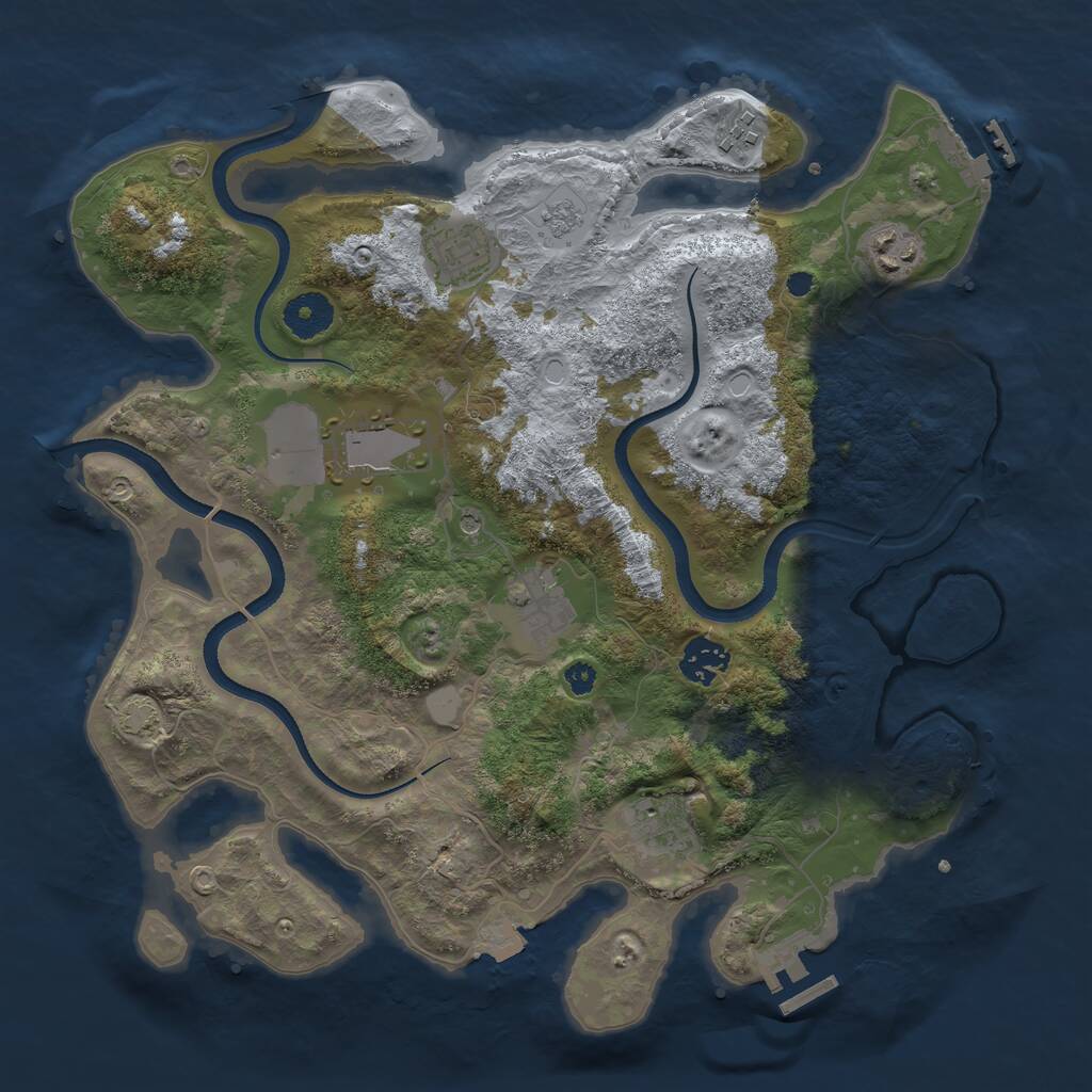 Rust Map: Procedural Map, Size: 3500, Seed: 1979138918, 13 Monuments