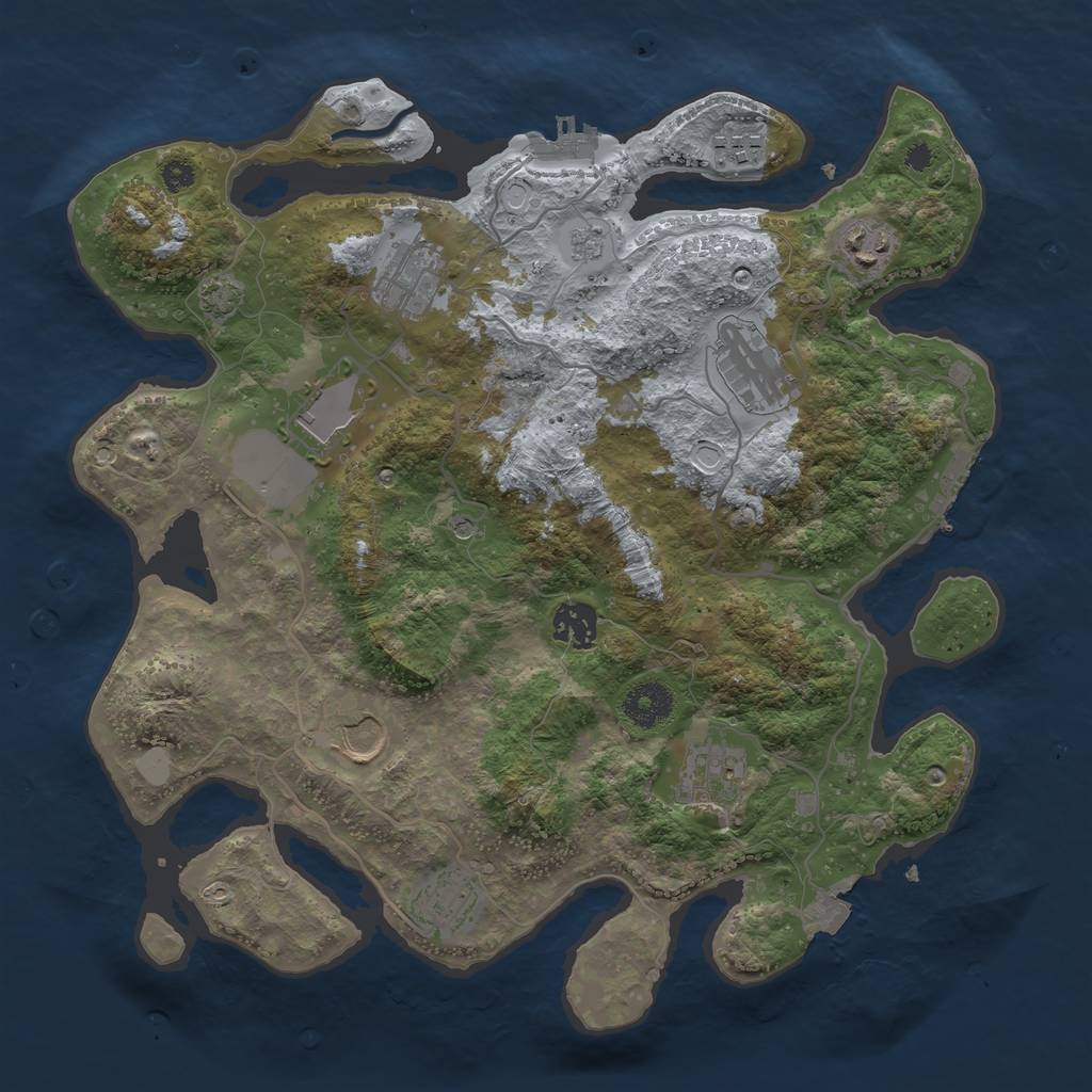 Rust Map: Procedural Map, Size: 3500, Seed: 1979138918, 17 Monuments