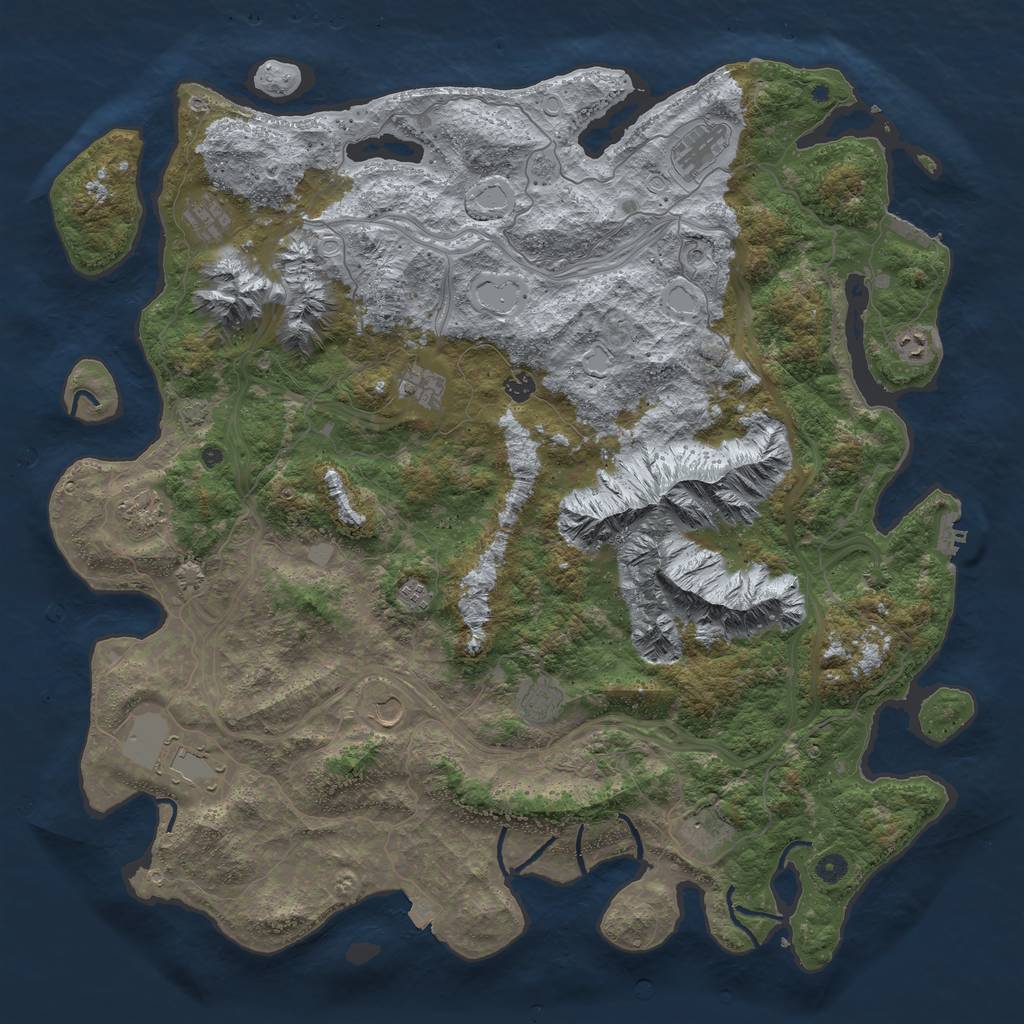 Rust Map: Procedural Map, Size: 5155, Seed: 1228004, 19 Monuments