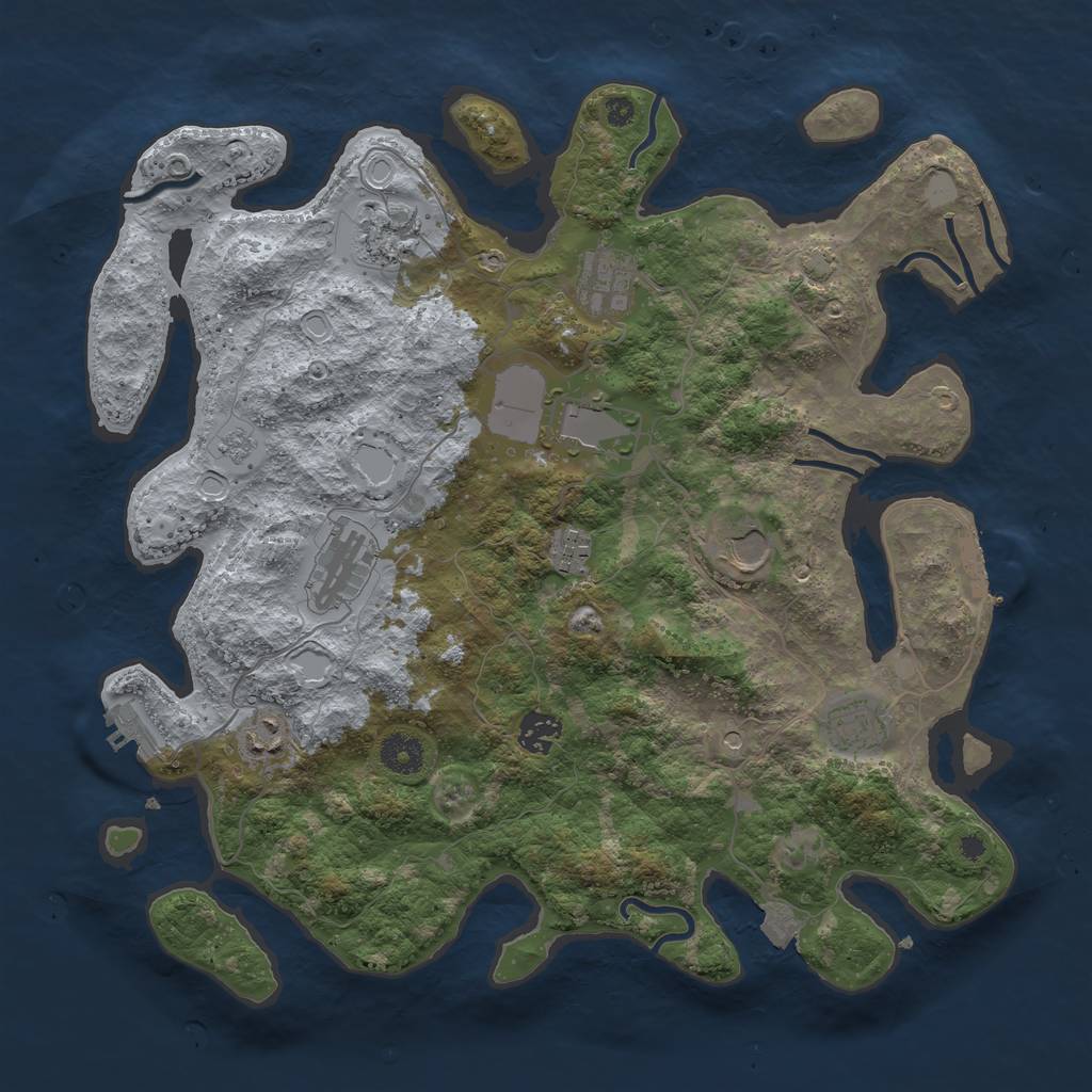 Rust Map: Procedural Map, Size: 3800, Seed: 1814298980, 17 Monuments