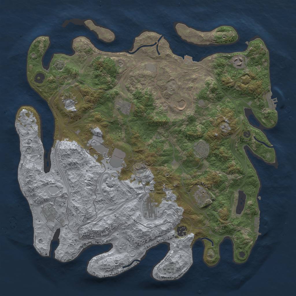 Rust Map: Procedural Map, Size: 4250, Seed: 583736, 19 Monuments