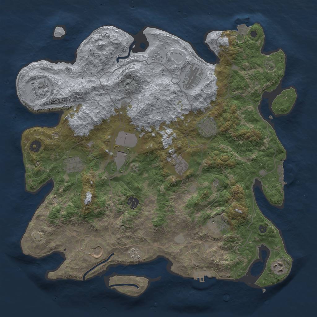 Rust Map: Procedural Map, Size: 4000, Seed: 199191232, 19 Monuments