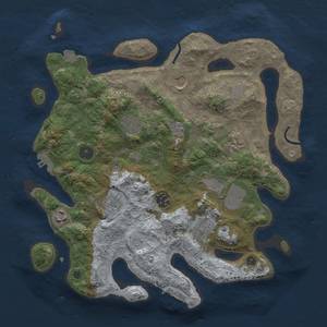 Thumbnail Rust Map: Procedural Map, Size: 3500, Seed: 592131327, 17 Monuments