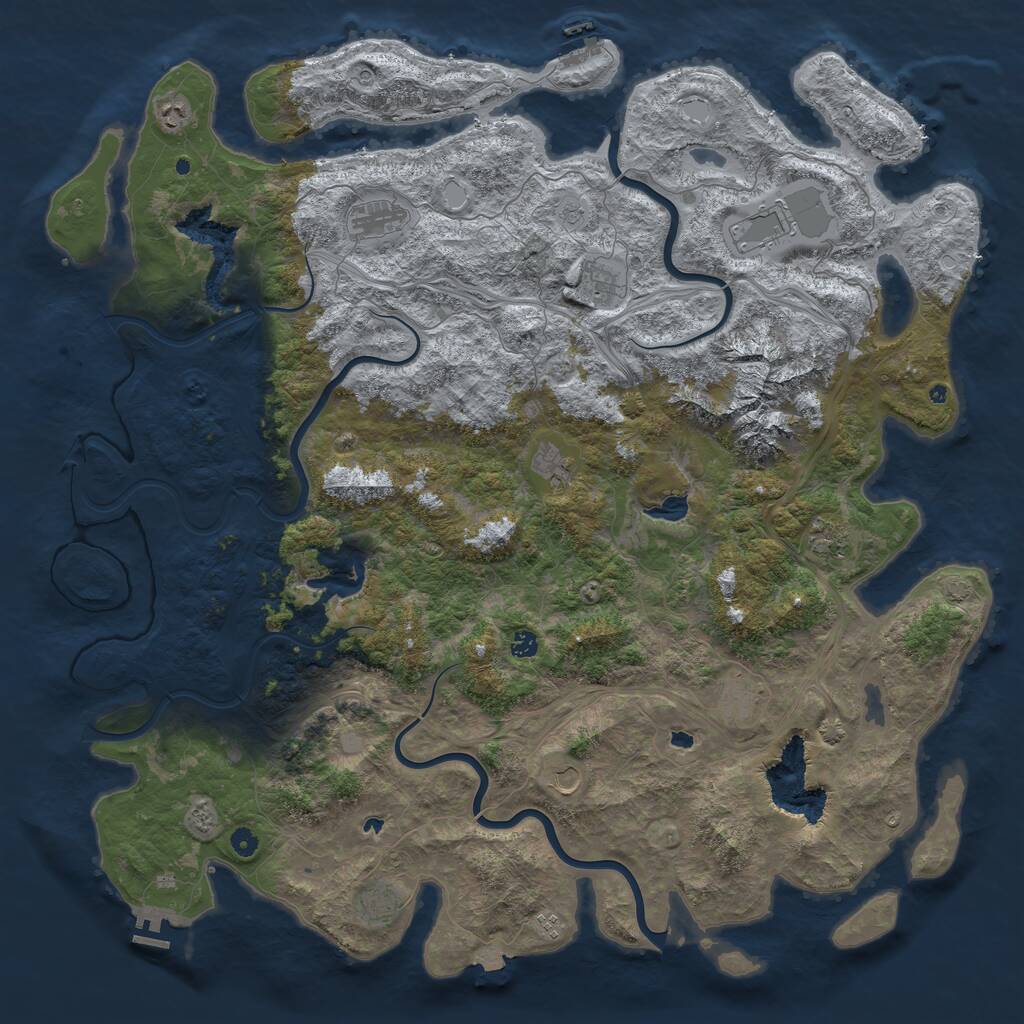 Rust Map: Procedural Map, Size: 5539, Seed: 3303295, 17 Monuments