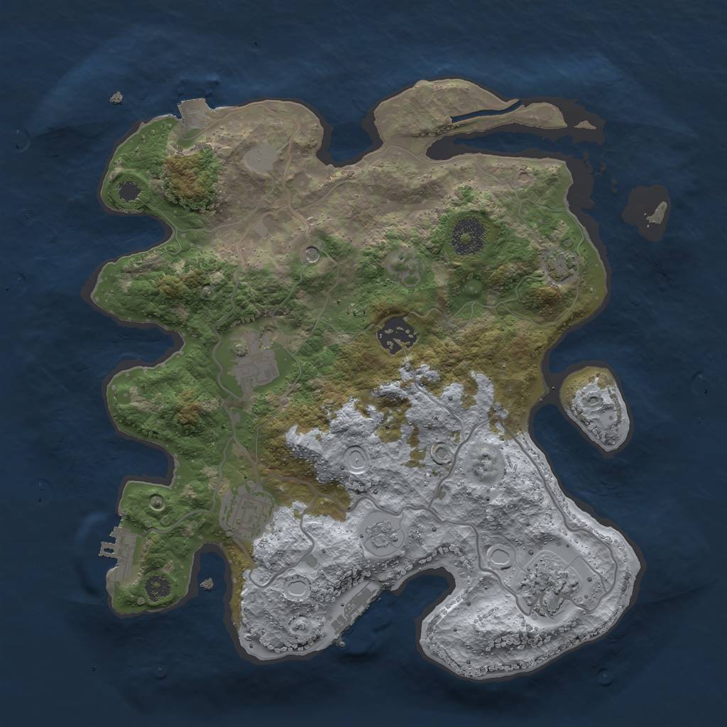 Rust Map: Procedural Map, Size: 3000, Seed: 897212765, 12 Monuments