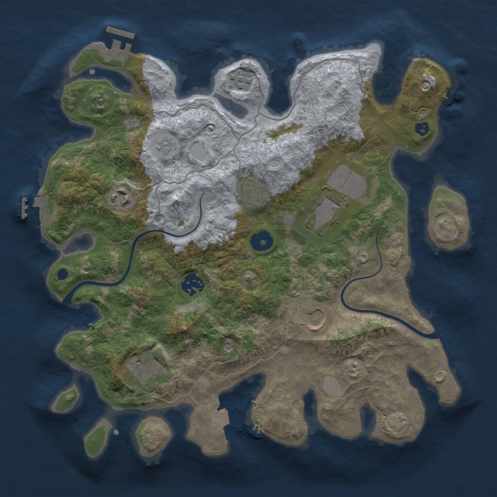 Rust Map: Procedural Map, Size: 3500, Seed: 535381392, 13 Monuments