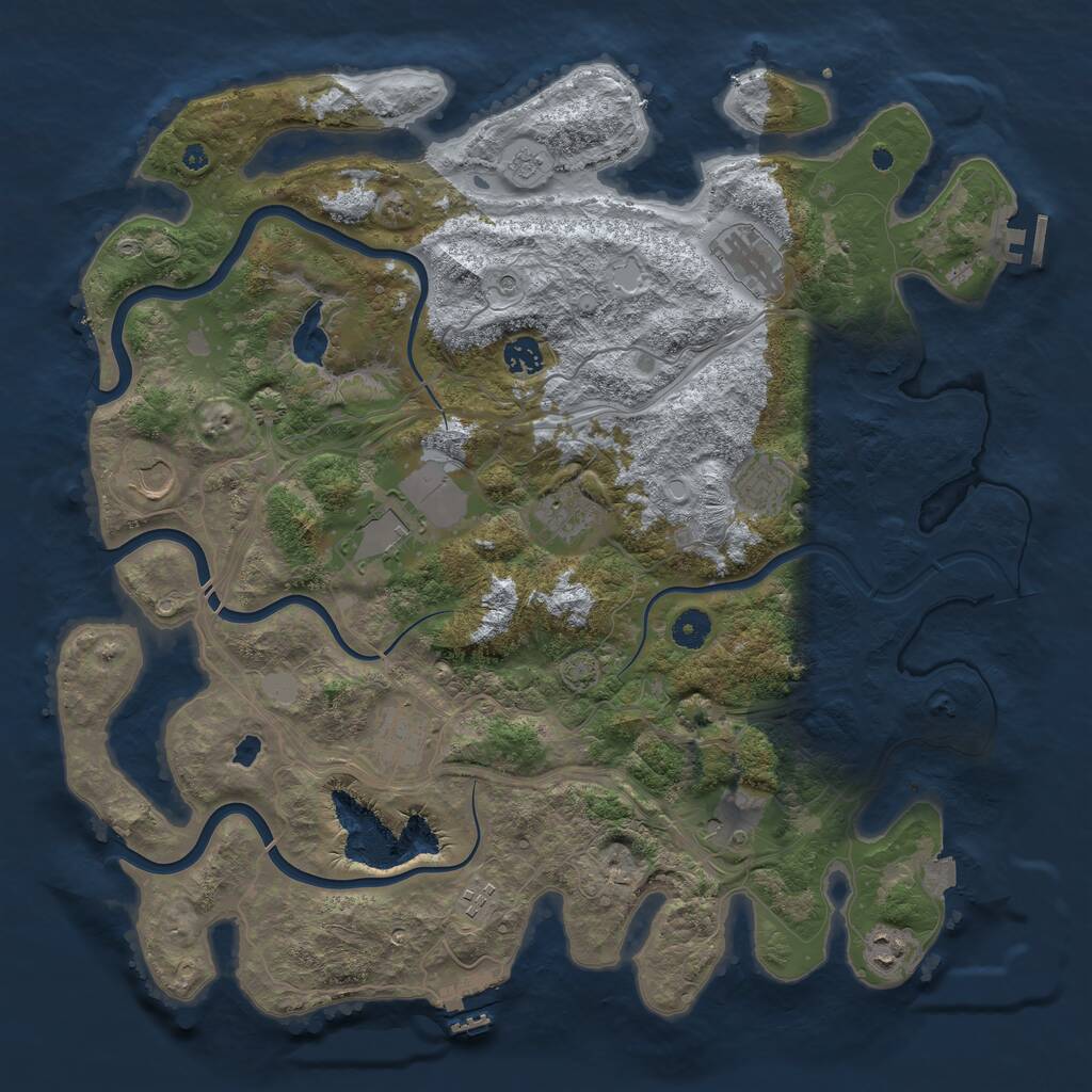 Rust Map: Procedural Map, Size: 4250, Seed: 805495780, 16 Monuments