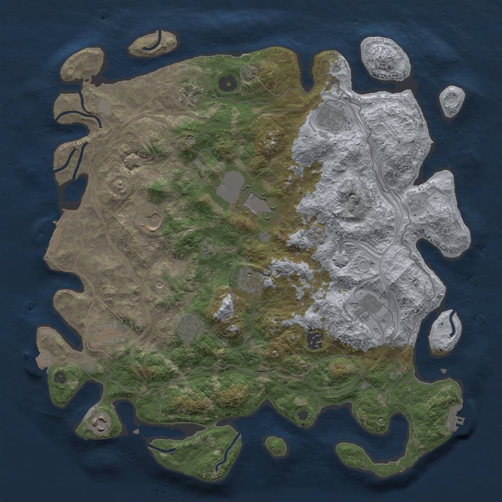 Rust Map: Procedural Map, Size: 4250, Seed: 230737403, 19 Monuments
