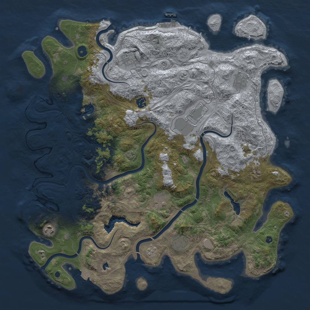 Rust Map: Procedural Map, Size: 4500, Seed: 1999215888, 15 Monuments