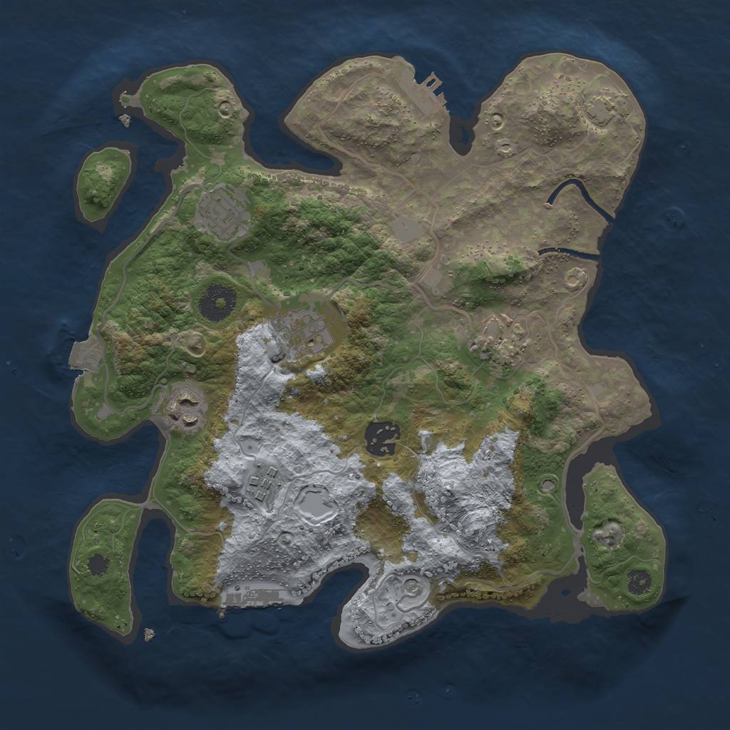 Rust Map: Procedural Map, Size: 3000, Seed: 1724437946, 13 Monuments