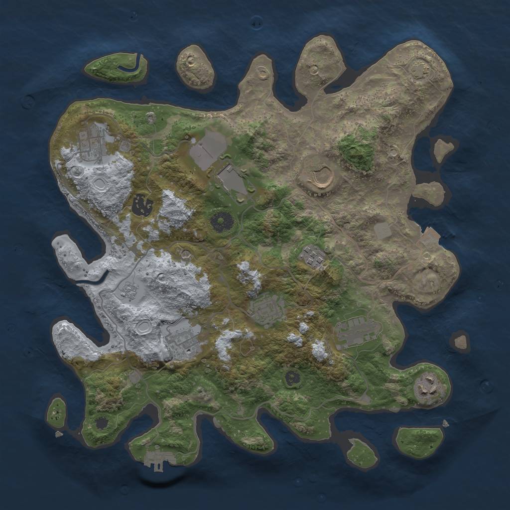 Rust Map: Procedural Map, Size: 3500, Seed: 1652833056, 16 Monuments