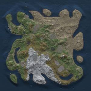 Thumbnail Rust Map: Procedural Map, Size: 3500, Seed: 165752446, 17 Monuments