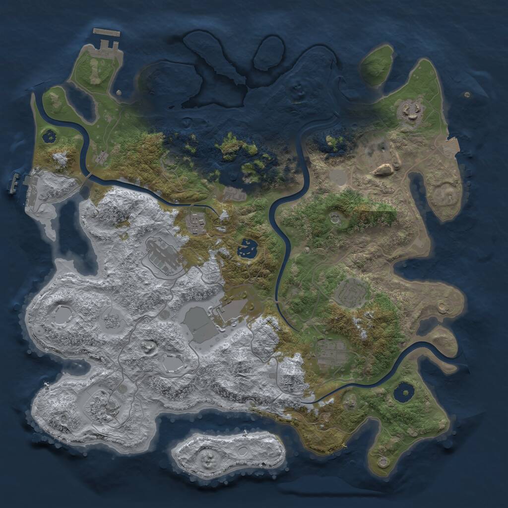 Rust Map: Procedural Map, Size: 3800, Seed: 137295, 16 Monuments