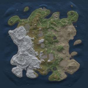 Thumbnail Rust Map: Procedural Map, Size: 3500, Seed: 1746303015, 16 Monuments