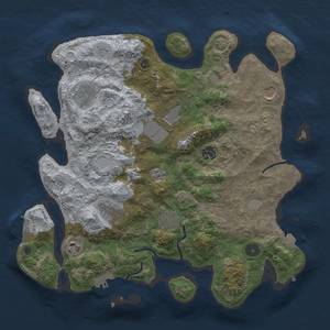 Thumbnail Rust Map: Procedural Map, Size: 3600, Seed: 743730, 16 Monuments